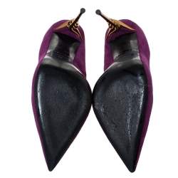 Pre Owned Le Silla Purple Suede Pointed Toe Pumps Size 40