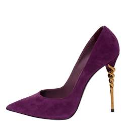 Pre Owned Le Silla Purple Suede Pointed Toe Pumps Size 40