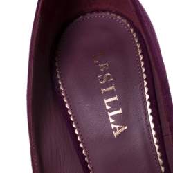 Pre Owned Le Silla Purple Suede Pointed Toe Pumps Size 40