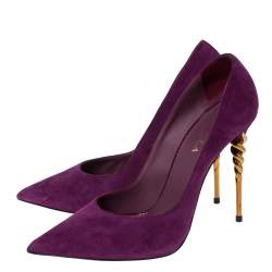 Pre Owned Le Silla Purple Suede Pointed Toe Pumps Size 40