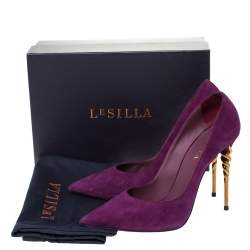 Pre Owned Le Silla Purple Suede Pointed Toe Pumps Size 40