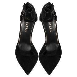 Pre Owned Le Silla Black Suede Ankle Strap Sandals Size 37