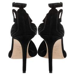 Pre Owned Le Silla Black Suede Ankle Strap Sandals Size 37
