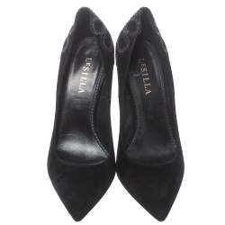 Pre Owned Le Silla Black Suede Embellished Pointed Toe Pumps Size 40.5