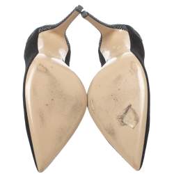 Pre Owned Le Silla Black Suede Embellished Pointed Toe Pumps Size 40.5