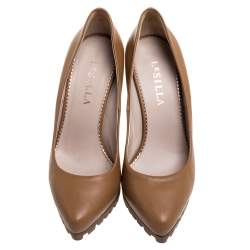 Pre Owned Le Silla Beige Leather Pumps Size 36