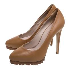 Pre Owned Le Silla Beige Leather Pumps Size 36