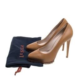 Pre Owned Le Silla Beige Leather Pumps Size 36