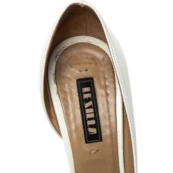 Pre Owned Le Silla Black/White Patent Leather D'orsay Peep Toe Pumps Size 36.5