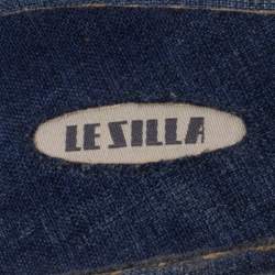 Pre Owned Le Silla Beige Leather Penny Loafer Slide Sandals Size 38.5