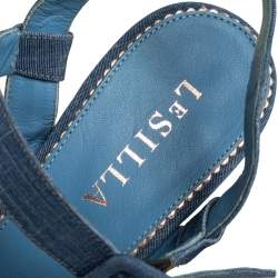 Le Silla Blue Denim Platform Sandals Size 38