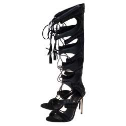 Le Silla Black Suede Gladiator Sandals Size 38