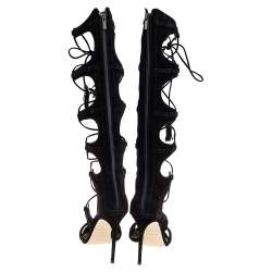 Le Silla Black Suede Gladiator Sandals Size 38