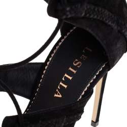 Le Silla Black Suede Gladiator Sandals Size 38