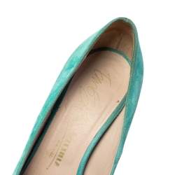 Le Silla Green Suede Peep Toe Platform Pumps Size 40