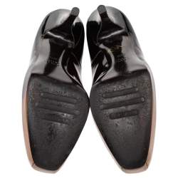 Pre Owned Le Silla Brown/Beige Patent Leather Platform Pumps Size 39.5