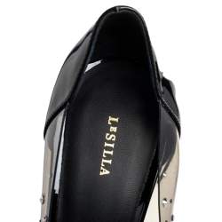Pre Owned Le Silla Black/Clear PVC And Patent Leather Nicole Crystal Embellished Stiletto Pumps Size 38