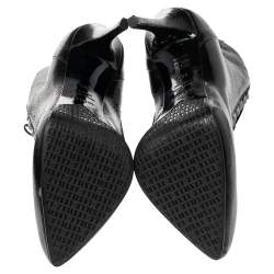 Le Silla Black Patent Leather Studded Ankle Booties Size 38.5
