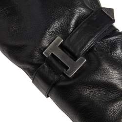 Pre Owned Le Silla Black Leather Over Knee Length Boots Size 40