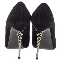 Pre Owned Le Silla Black Suede Pointed Toe Pumps Size 39