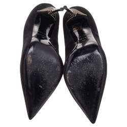 Pre Owned Le Silla Black Suede Pointed Toe Pumps Size 39