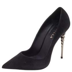 Pre Owned Le Silla Black Suede Pointed Toe Pumps Size 39