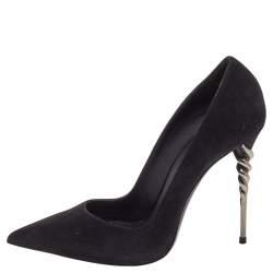 Pre Owned Le Silla Black Suede Pointed Toe Pumps Size 39