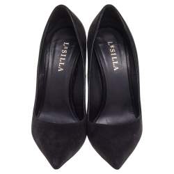 Pre Owned Le Silla Black Suede Pointed Toe Pumps Size 39