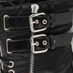 مملوكة مسبقًا حذاء بوت كاحل انيو سيلا فور لي سيلا نايلون وجلد لامع أسود مقاس 40