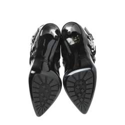 مملوكة مسبقًا حذاء بوت كاحل انيو سيلا فور لي سيلا نايلون وجلد لامع أسود مقاس 40