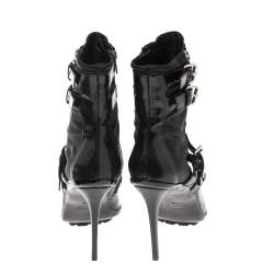 مملوكة مسبقًا حذاء بوت كاحل انيو سيلا فور لي سيلا نايلون وجلد لامع أسود مقاس 40