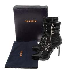 مملوكة مسبقًا حذاء بوت كاحل انيو سيلا فور لي سيلا نايلون وجلد لامع أسود مقاس 40