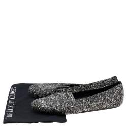 Pre Owned Le Silla Metallic Crystal Smoking Slippers Size 40