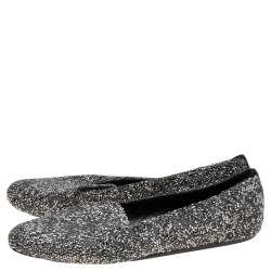 Pre Owned Le Silla Metallic Crystal Smoking Slippers Size 40