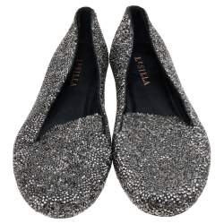 Pre Owned Le Silla Metallic Crystal Smoking Slippers Size 40