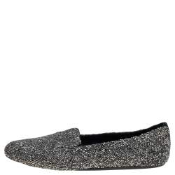 Pre Owned Le Silla Metallic Crystal Smoking Slippers Size 40