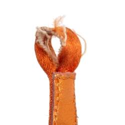 Pre Owned Le Silla Orange Satin Crystal Embellished Ankle Strap Sandals Size 36.5