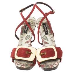 Le Silla Multicolor Suede Platform Ankle Wrap Sandals Size 35