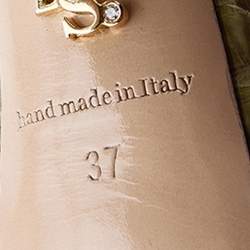 Pre Owned Le Silla Green Python Ankle Strap Platform Sandals Size 37