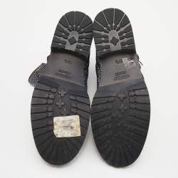 Pre Owned Le Silla Brown Embellished Leather Boots Size 37.5