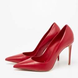 Le Silla Red Cobalt Leather Pointed Toe Pumps Size 39