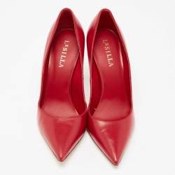 Le Silla Red Cobalt Leather Pointed Toe Pumps Size 39
