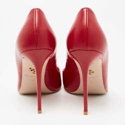 Le Silla Red Cobalt Leather Pointed Toe Pumps Size 39