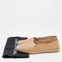 Pre Owned Le Silla Beige Leather Espadrille Flats Size 39