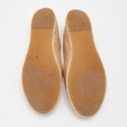 Pre Owned Le Silla Beige Leather Espadrille Flats Size 39