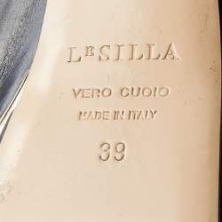 Pre Owned Le Silla Black Leather Peep Toe Platform Pumps Size 39