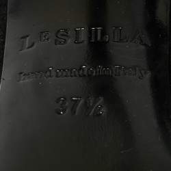 Le Silla Black Suede Peep-Toe Spiral Heel Ankle Boots Size 37.5