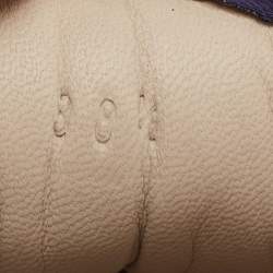 Pre Owned Le Silla Navy Blue Velvet and Leather Crystal Embellished Low Top Sneakers Size 38.5