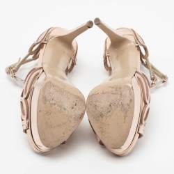 Le Silla Metallic Gold Leather Strappy Platform Sandals Size 39
