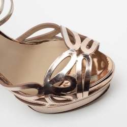 Le Silla Metallic Gold Leather Strappy Platform Sandals Size 39